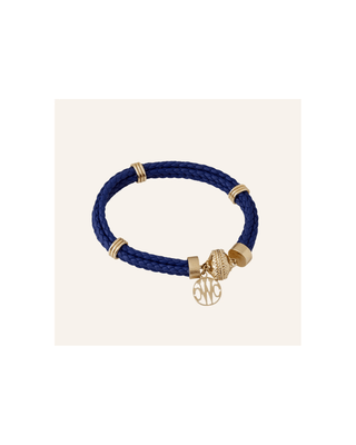 Blue braided bracelet with gold accents - Untitleddesign-193
