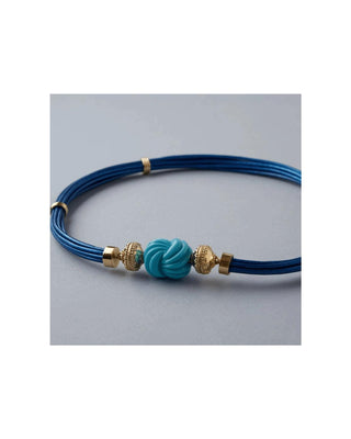 Clara Williams Necklaces Clara Williams Aspen Leather Sapphire Blue Necklace