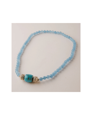 Blue beaded necklace with turquoise center - Untitleddesign-185