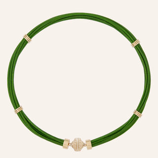 Clara Williams Necklaces Clara Williams Aspen Leather Necklace Apple Green