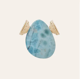 Clara Williams Blue Larimar Teardrop Centerpiece