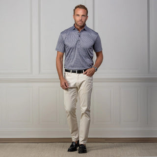 Collars & Co. Men's Polos Collars & Co. Black Houndstooth Polo Shirt