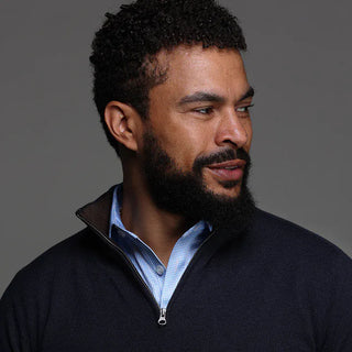 Collars & Co Blue Houndstooth Polo