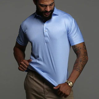 Collars & Co Blue Houndstooth Polo