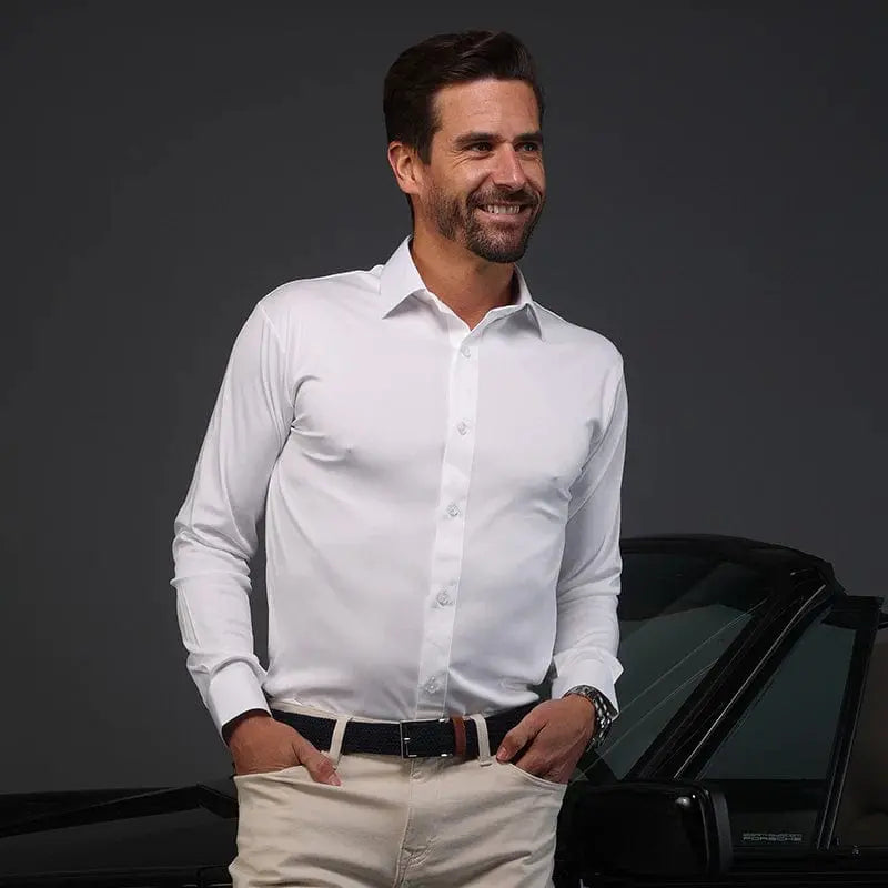dress shirt collars Quattro Flex Dress Shirt with Cutaway Collar White XL