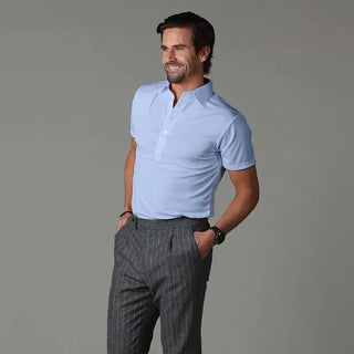Collars & Co. Sky Blue Semi Polo Shirt Collars & Co.