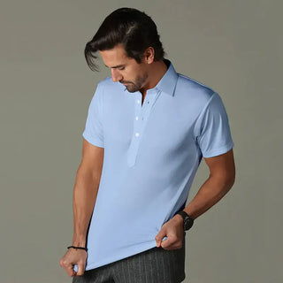 Collars & Co. Sky Blue Semi Polo Shirt Collars & Co.