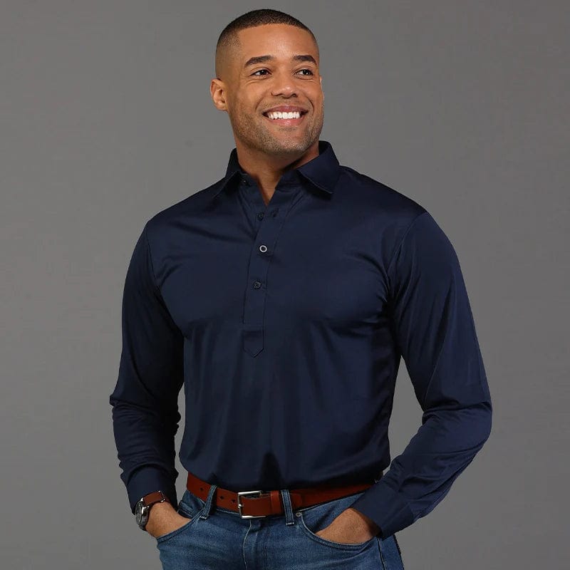 Collars Co. Long Sleeve Polo Navy Planters Exchange
