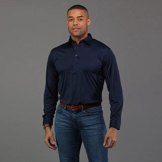 Collars & Co. Men's Polos Collars & Company - Long Sleeve Polo Navy
