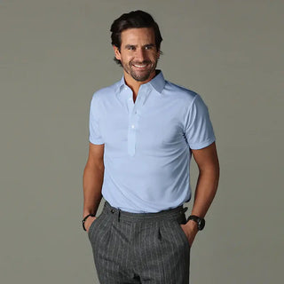 Collars & Co. Sky Blue Semi Polo Shirt Collars & Co.