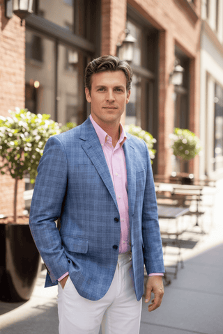 Coppley Blue Plaid Summertime Sport Coat