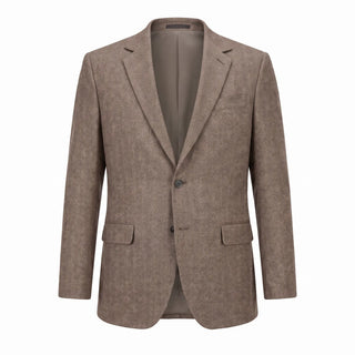 Coppley brown herringbone sport coat, front view on white background