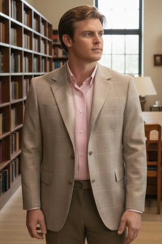 Coppley Tan/Pink windowpane Sport coat