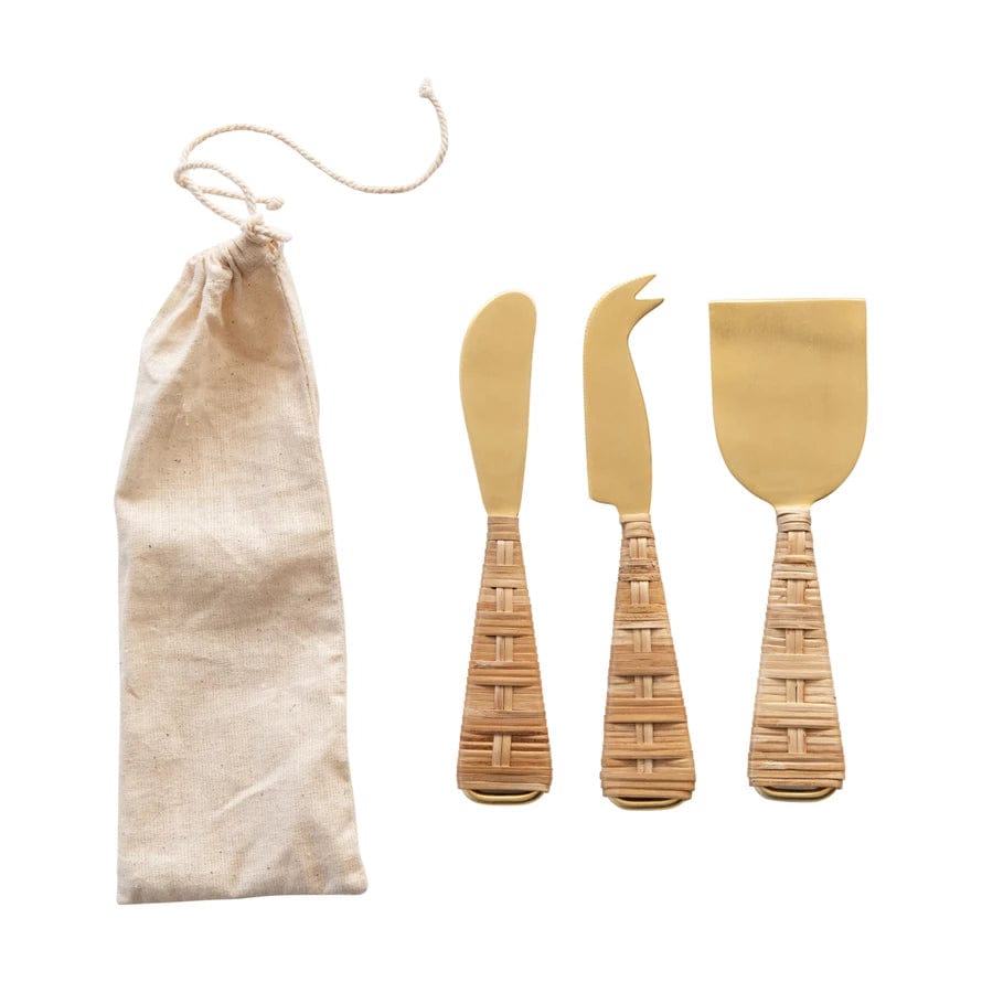 Creative Co-Op Home Accessories Cheese Knives w/ Wrapped Handles