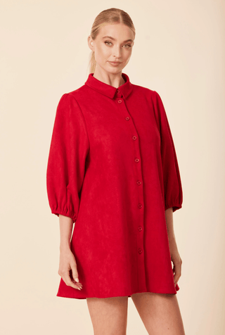 Dolce Cabo Faux Suede Exagerated Sleeve Dress