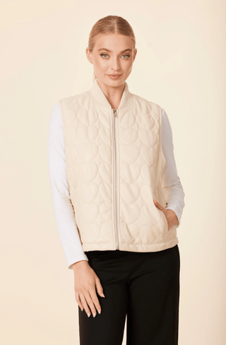 Dolce Cabo Vegan Leather Quilted Heart Vest
