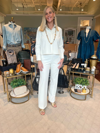 Estelle & Finn Women's Pants Ivory / 4 Estelle & Finn Full Leg Pull On Pant