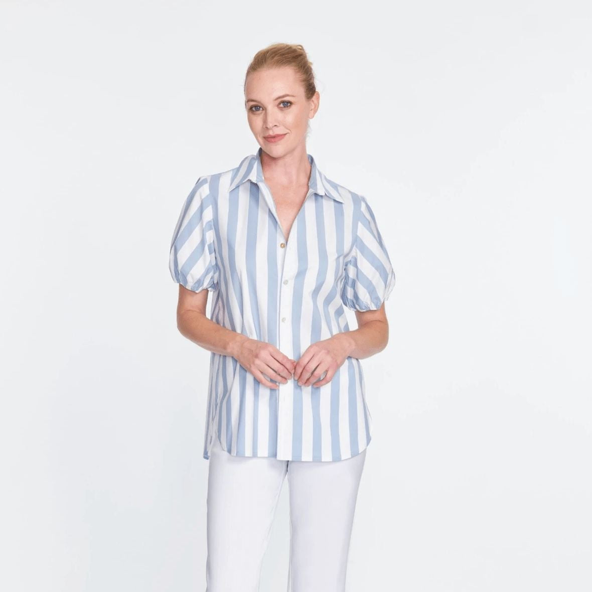 Estelle & Finn Women's Shirts & Tops Blue/White / XS Estelle & Finn Girl Camp Shirt
