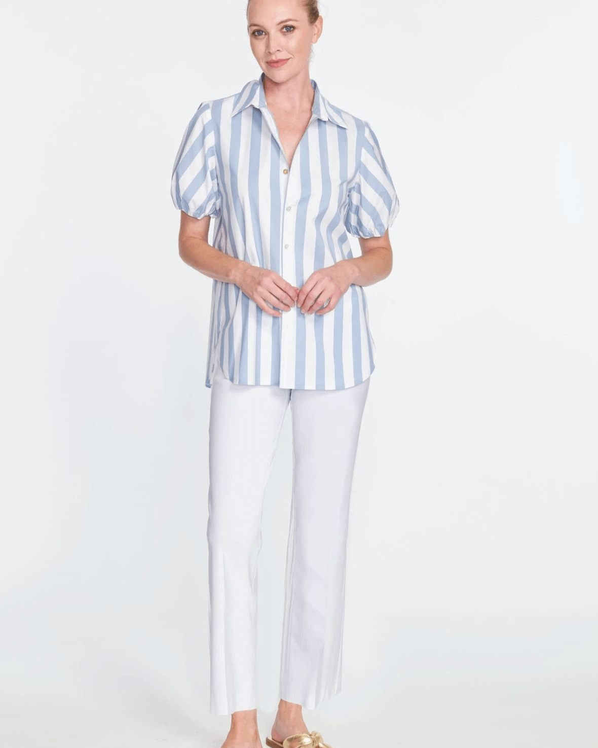 Estelle & Finn Women's Shirts & Tops Blue/White / XS Estelle & Finn Girl Camp Shirt