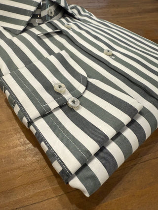 Eterna  Stripe Modern Fit Twill Shirt