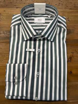 Eterna  Stripe Modern Fit Twill Shirt