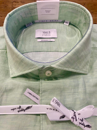 Eterna Men's Shirts Eterna Uni Twill Shirt - Lt. Green