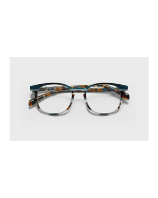 PMD-21 eyeglasses with blue and tortoiseshell frames