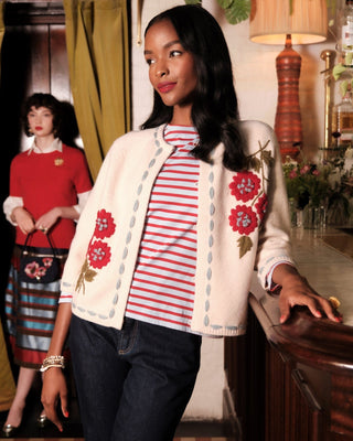 Frances Valentine Blanket Stitch Border Cardi