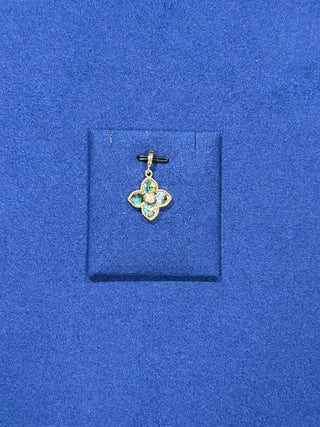 Grey Pearl Flower Charm