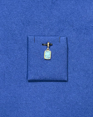 Rectangular Aquamarine Bezel Set Charm