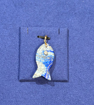 XL Gemstone Fish Charm Blue Lapis