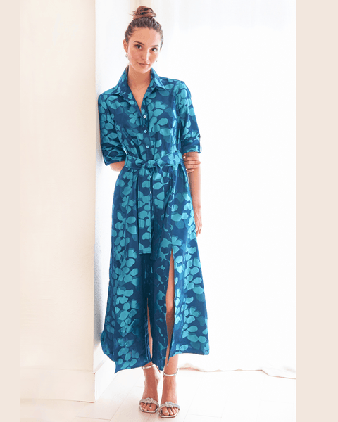 Finley Laine Dress Lilypad Jacquard - Planters Exchange