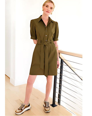 Finley Shirts Women's Dresses Olive / XS Finley Piper Belted Weathercloth Shirtdress