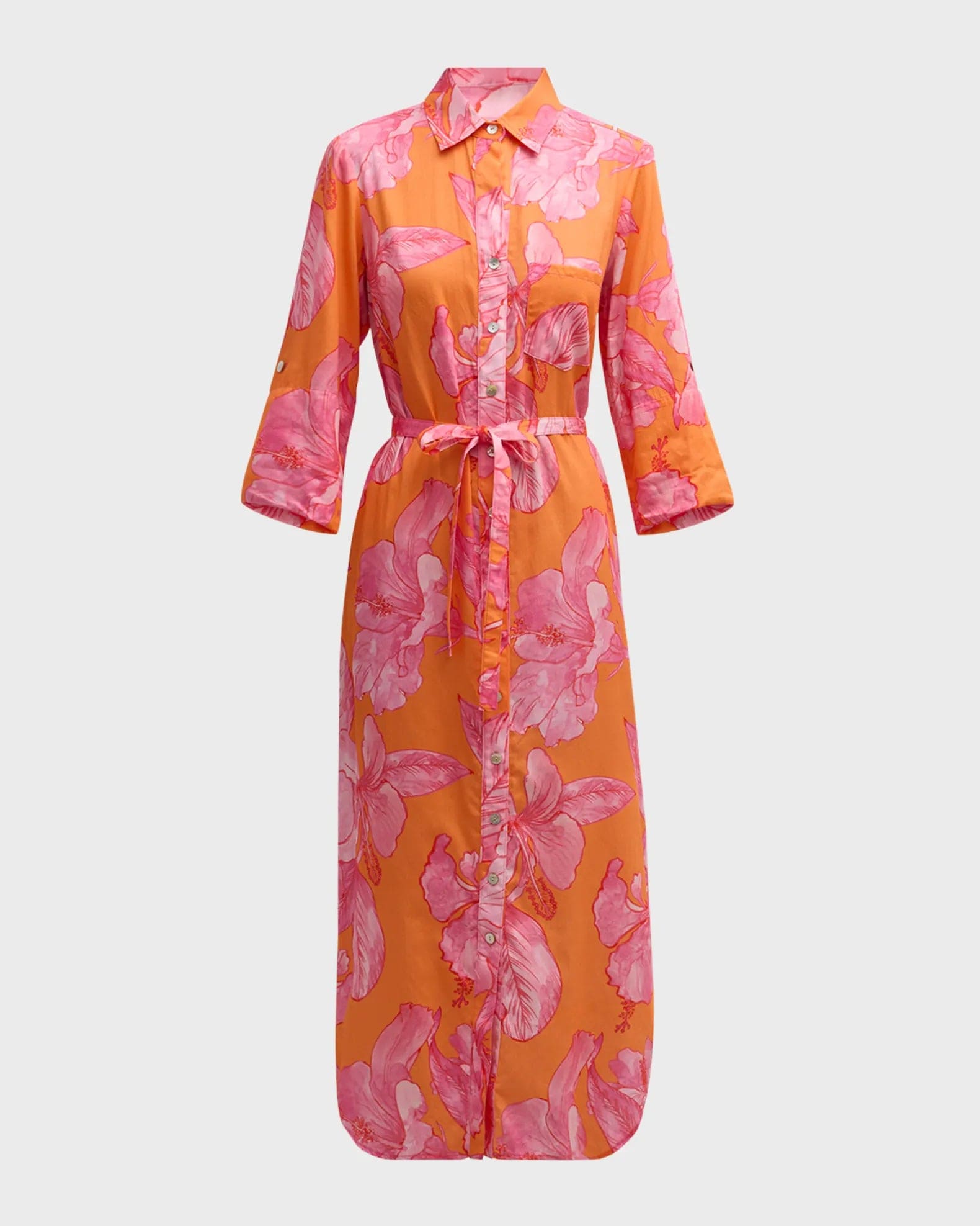 Finley Shirts Women's Dresses Orange/Pink / XS Finley Long Alex Shirtdress