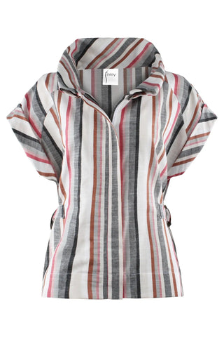 Finley Bari Top Charcoal Sparkle Stripe