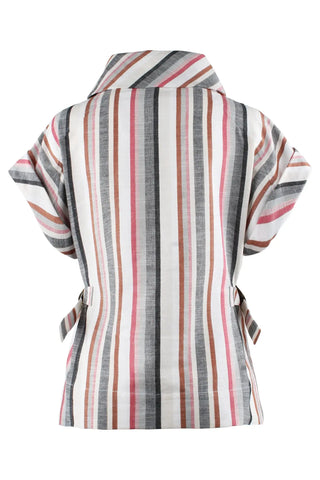 Finley Bari Top Charcoal Sparkle Stripe