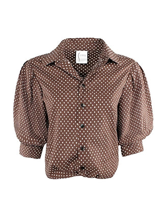 Finley Bomba Brown & White Polka Dot Blouse