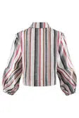 Finley Crop Emmy Shirt Charcoal Sparkle Stripe