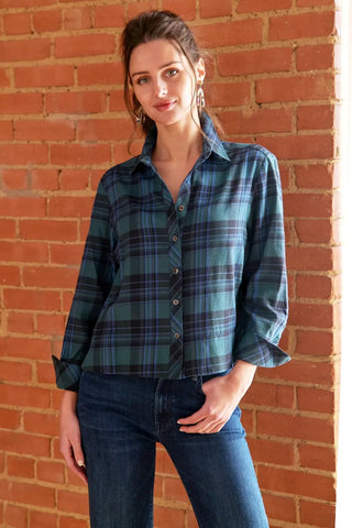 Finley Eugenie Tie-Back Plaid Shirt