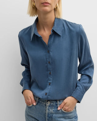 Finley Shirts Women's Shirts & Tops Finley Mini Monica Button Down Shirt in Dark Teal Color