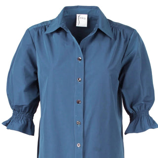 Finley Shirts Women's Dresses indigo / XS Finley Miller Solid Stretch Shift Shirtdress