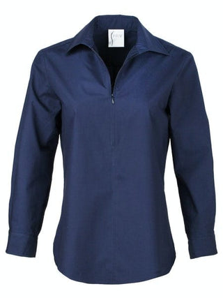 Finley Shirts Women's Shirts & Tops Navy / Extra Small Finley Endora Long Sleeve Half Zip Top