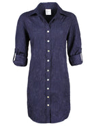 Finley Shirts Women's Shirts & Tops Navy / XS Finley Alex Textured Jacquard Midi Shirtdress
