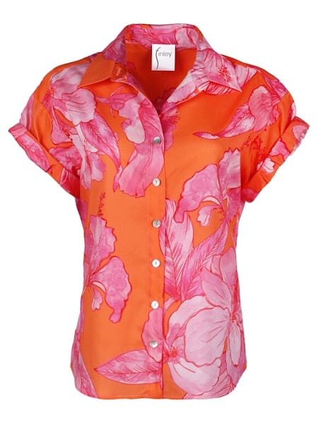 Finley Shirts Women's Shirts & Tops Orange/Pink / XS Finley Camp Shirt