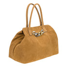 Firenze Handbags Suede Tote Bag with Chain Link