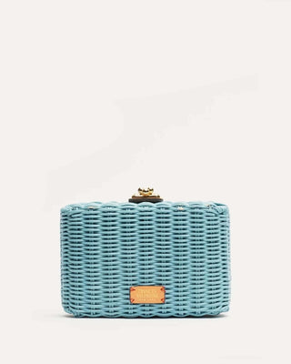Frances Valentine Handbags Light Blue Frances Valentine Paige Wicker Box Clutch