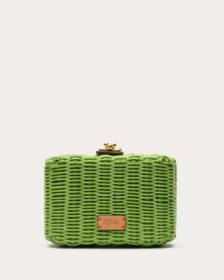 Frances Valentine Handbags Lime Frances Valentine Paige Wicker Box Clutch