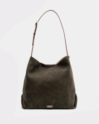 Frances Valentine Brynn Italian Suede Leather Hobo Handbag - Planters Exchange