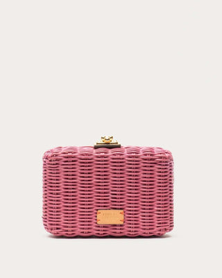 Frances Valentine Handbags Pink Frances Valentine Paige Wicker Box Clutch