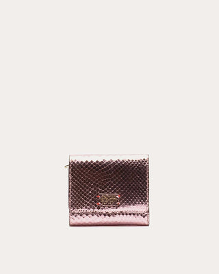 Frances Valentine Perfect Wallet Metallic Snake Leather